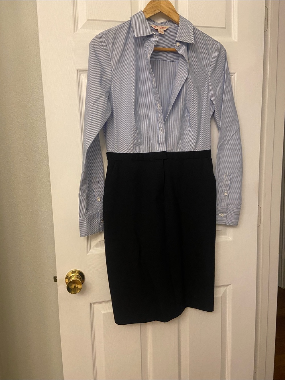 Brooks Brothers Black Pencil Skirt dress Long Sleeve.